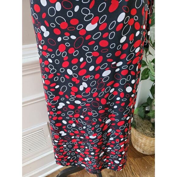 Croft&Barrow Women Multicolor Polyester V-Neck Short Sleeve Knee Length Dress L - Picture 2 of 12